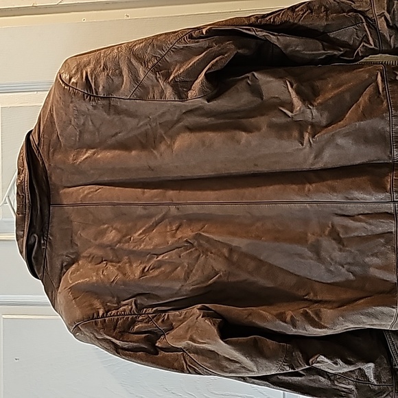 Leather coat, VINTAGE! Long leather coat. Brown. Pelle Studio. - Picture 5 of 10